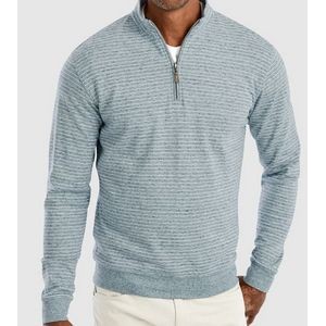 Johnnie-O® Men's "Skiles" Striped Quarter Zip Pullover Shirt