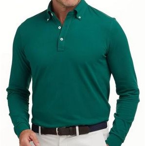 Holderness & Bourne® Burton Long Sleeve Cotton-Stretch Pique Knit Shirt