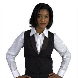 Ladies Satin Collar Lined Tuxedo Vest