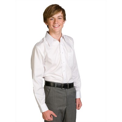 Boy's Button Down Collar Long Sleeve Oxford Shirt