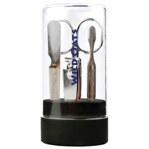 Manicure Set w/ Acryllic Container and Black Silicone Stand