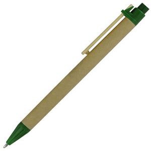 Eco-Friendly Recycled Cardboard Clicker Pen w/ Bamboo Clip
