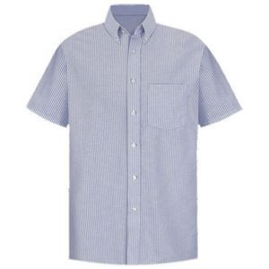 Red Kap™ Men's Short Sleeve Executive Oxford Dress Shirt - Blue/White Stripe