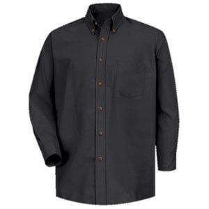 Red Kap™ Men's Long Sleeve Poplin Dress Shirt - Black