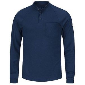 Bulwark™ Long Sleeve Henley Shirt - Navy Blue