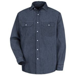 Red Kap™ Men's Long Sleeve Deluxe Denim Shirt - Denim