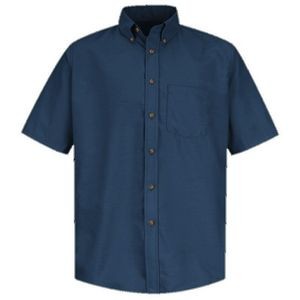 Red Kap Men's Short Sleeve Poplin Dress Shirt - Navy Blue