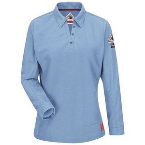 Bulwark iQ Series Comfort Knit Women's Polo w/4 Button Placket - Blue