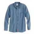 Dickie's® Men's Denim Long Sleeve Work Shirt - Stonewashed Blue