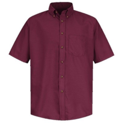 Red Kap™ Men's Short Sleeve Poplin Dress Shirt - Burgundy Red