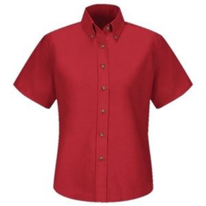 Red Kap Women's Short Sleeve Poplin Dress Shirt - Red