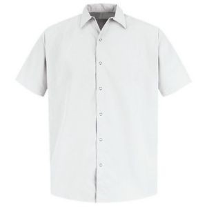 Red Kap Men's Short Sleeve Specialized Polyester Work Shirt - White