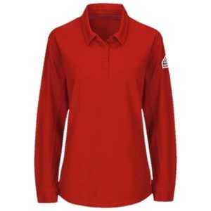 Bulwark iQ Series Comfort Knit Women's Polo w/4 Button Placket - Red