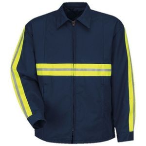 Red Kap™ Enhanced Visibility Perma-Lined Jacket - Navy Blue/Yellow/Silver