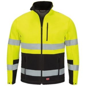 Red Kap™ Deluxe Hi-Visibility Color Block Soft Shell Jacket - Type R, Class 3 - Yellow/Black/Silver