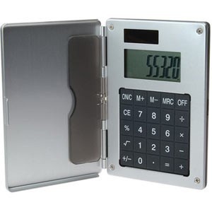 Aluminum Card Case W/ Solar Calculator