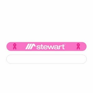 Pink/White Emery Board Standard Size Nail File 4.6" x .5" with stock ribbons included with your logo