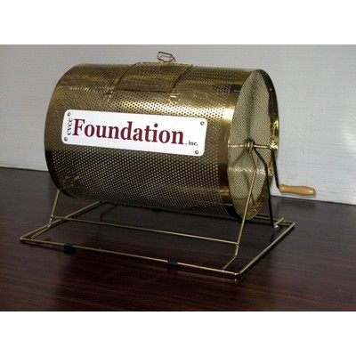 Raffle Drum - Large Brass Plated. Holds more than 10,000 tickets