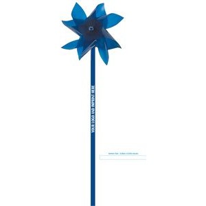 Pinwheel w/ Logo, Blue Plastic 4" dia (INCLUDES ASSEMBLY)