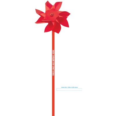 Pinwheel w/ Logo, RED Plastic 4" dia (ASSEMBLY INCLUDED)