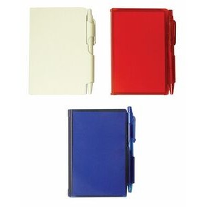 Notepad AND Pen with translucent plastic case