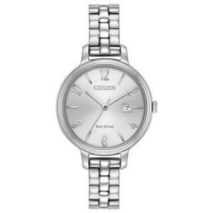 Citizen Ladies' Chandler Eco-Drive Pink Stainless Steel Watch w/Silver-Tone Dial