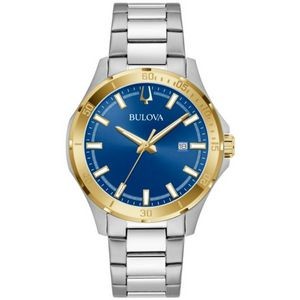 Bulova Men's Two-tone Watch with Blue Dial