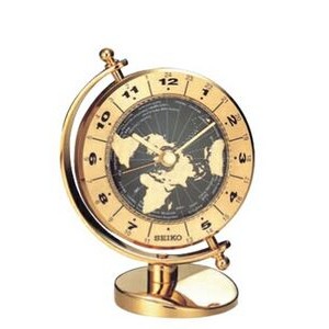 Seiko World Time Bezel Desk & Table Clock (Gold-tone)
