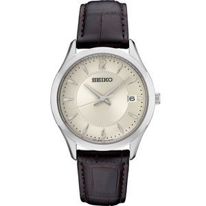 Seiko Men's Watch with Brown Leather Strap