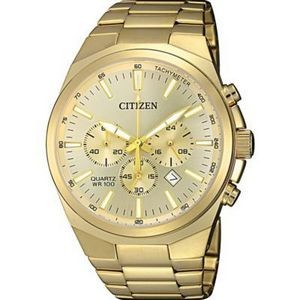 Citizen Men's Quartz Chronograph Gold-Tone Watch w/Champagne Dial