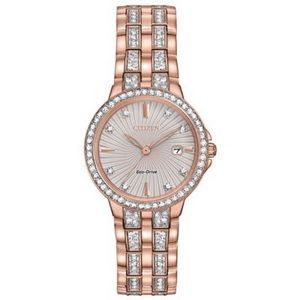 Citizen Ladies' Silhouette Eco-Drive Pink Gold-Tone Watch Crystals