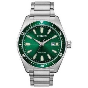 Citizen Men's Eco-Drive Brycen Stainless Steel Watch w/Green Dial