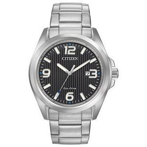 Citizen Men's Garrison Eco-Drive Stainless Steel Watch w/Black Dial