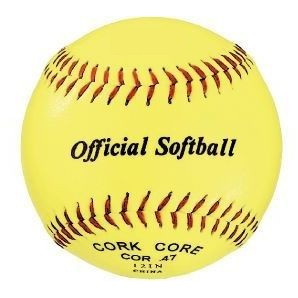 Official NFHS Approved Optic Yellow Cork Core Softball (11" Diameter)