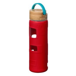 The Astral Glass Bottle w/Teal Lid - 22oz Red