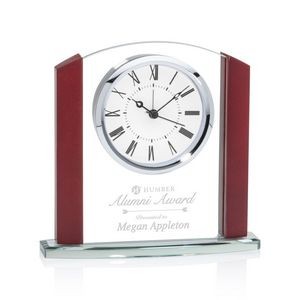 Paxton Clock - Clear/Rosewood 6¼"