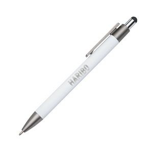 Hughes Aluminum Pen w/Wood Clip - White