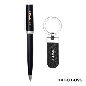 Hugo Boss® Ballpoint Pen & Key Ring set - Black