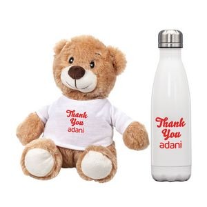 Chester Teddy Bear/Bottle Gift Set - White