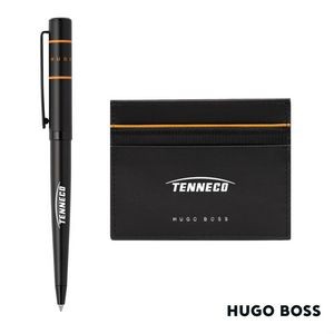Hugo Boss® Gear Card Holder/Ribbon Matrix Ballpoint Pen - Yellow