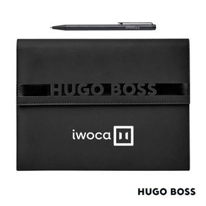 Hugo Boss® Cloud Ballpoint Pen & A5 Folder Set - Black