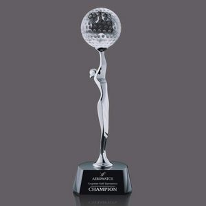 Oakdale Golf Award - Chrome/Black 12"