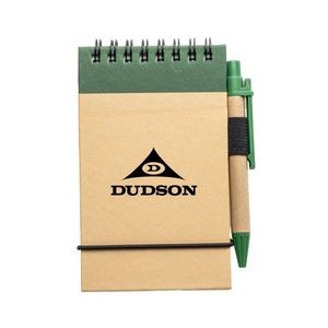 Recycled Flip-up Notepad/Pen - Green