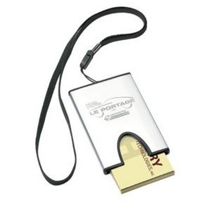 Aliante Card Holder w/Lanyard - Silver