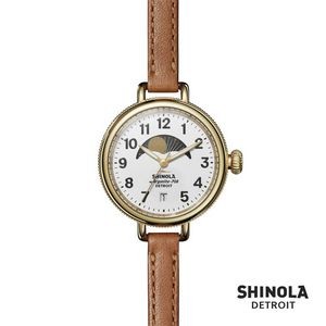 Shinola® Birdy Moonphase Watch - 34mm White/Bourbon
