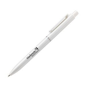 Amera Wide Clip Clicker Pen - White