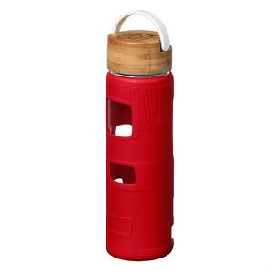 The Astral Glass Bottle w/White Lid - 22oz Red