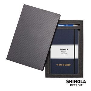 Shinola® HardCover Journal/Clicker Pen - (M) Navy Blue