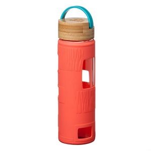 The Astral Glass Bottle w/Teal Lid - 22oz Coral