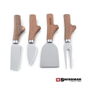 Swissmar® 4pc Acacia Handle Cheese Knife Set - Stainless